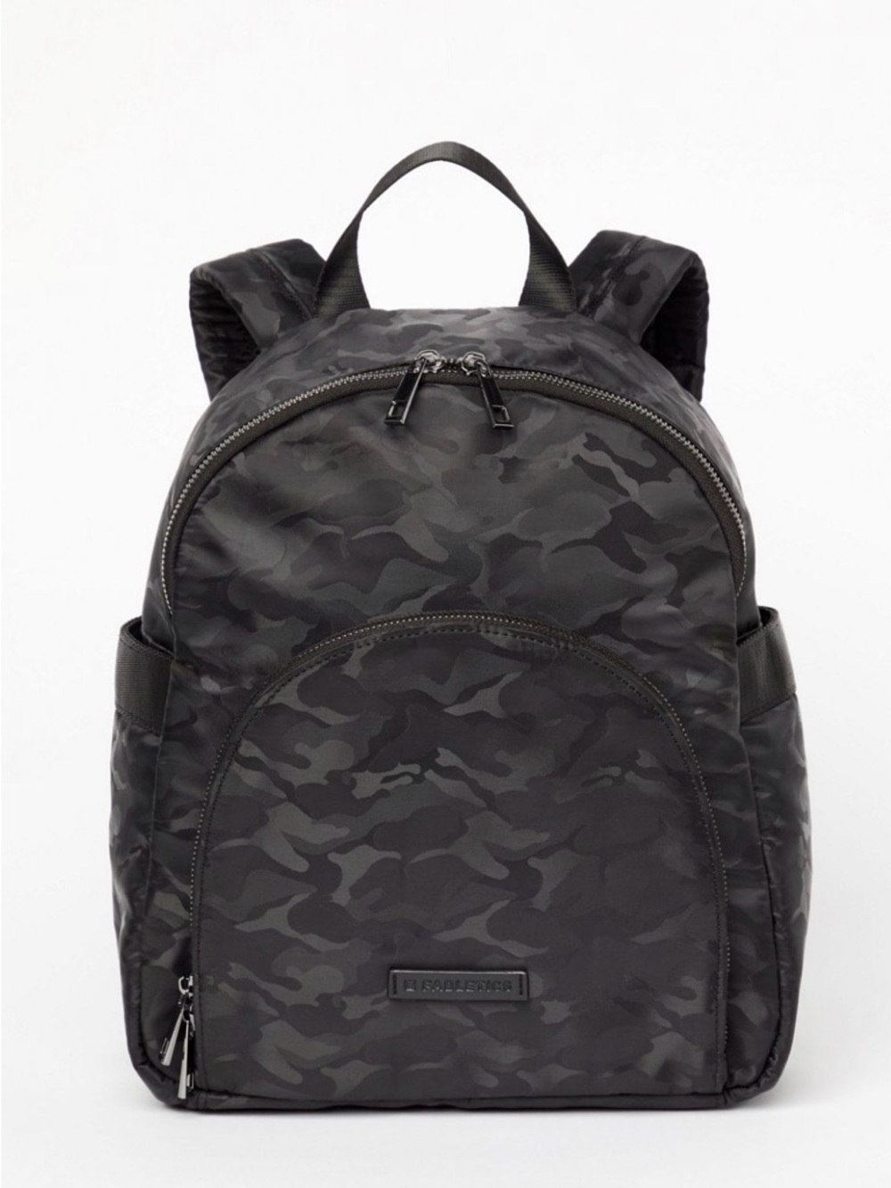 Fabletics Downtown Black Camouflage Nylon Backpack